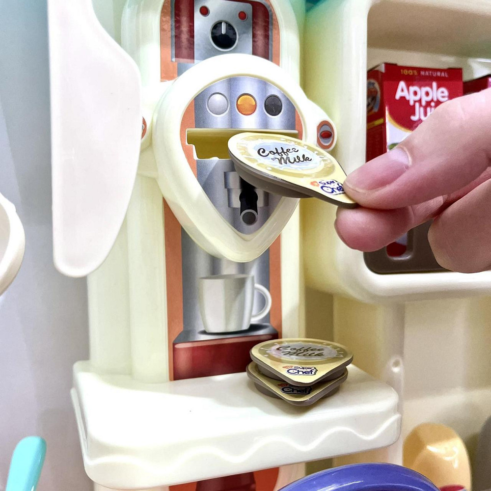 Кухня 42 предмети посуд продукти плита мийка-льюча вода пар музика світло на батарейках Бірюзова (16890A) Чернігів - фото 3