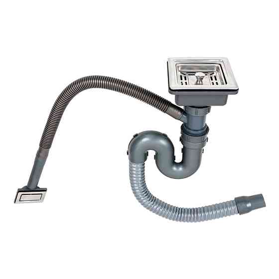 PLATINUM Сифон одинарний для мийок Handmade (квадратний сифон,квадратный перелив) Киев