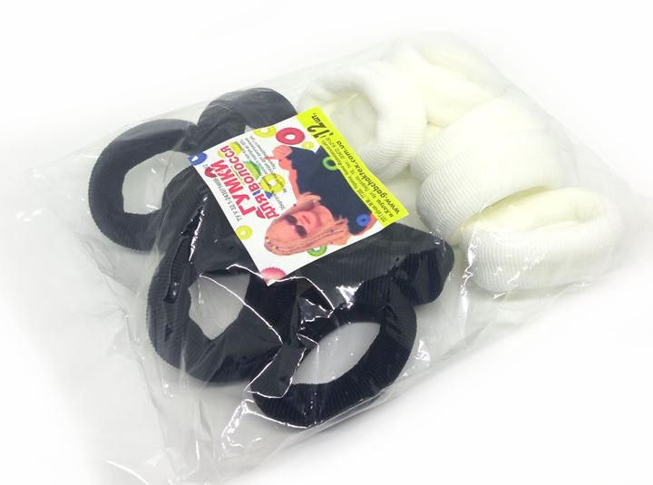 Гумка для волосся чорна та біла набір 12 шт Київ - фото 1