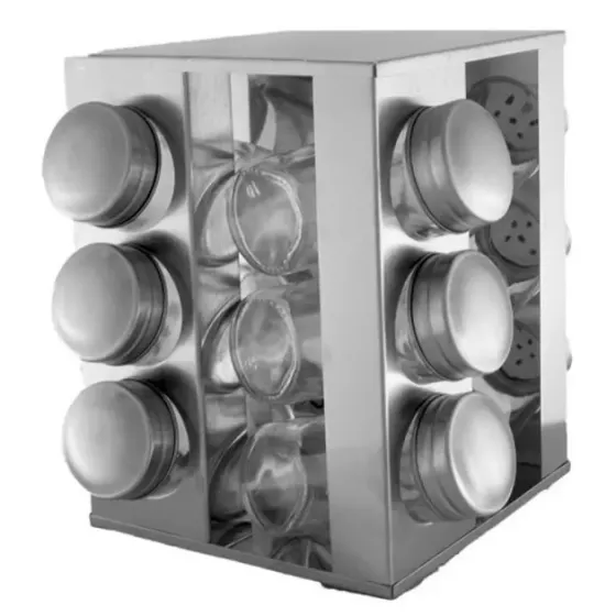 Набор емкостей для специй на подставке UNIQUE 12 в 1 Квадрат Органайзер для приправ Коломия