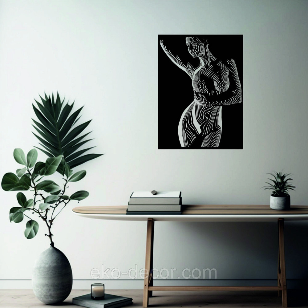 Декоративне настінне Панно «Жіноче тіло», Декор на стіну 90*66 см, Чорний Київ - фото 10