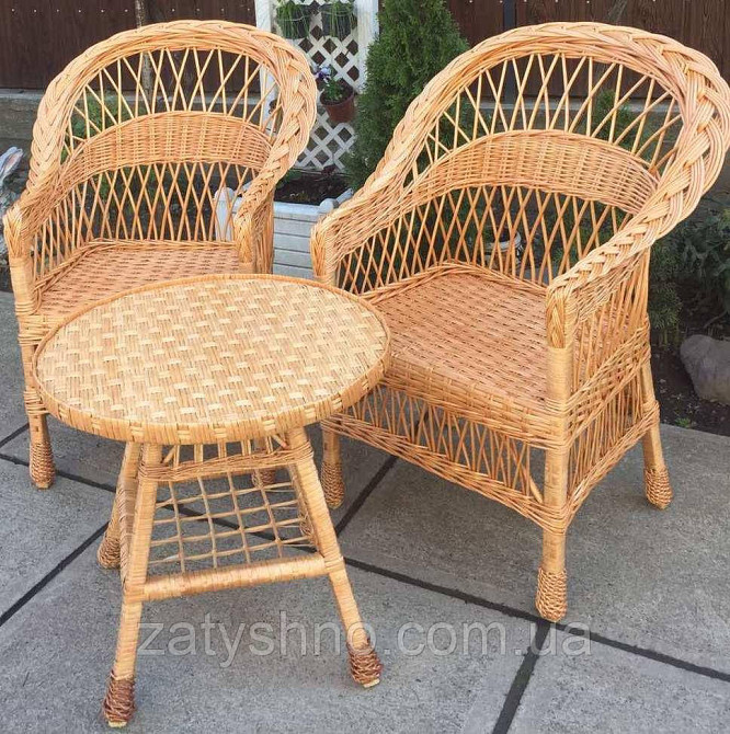 Мебель плетеная с журнальным столом| мебель из лозы с круглым столом | мебель  натуральная балконная Киев - изображение 3