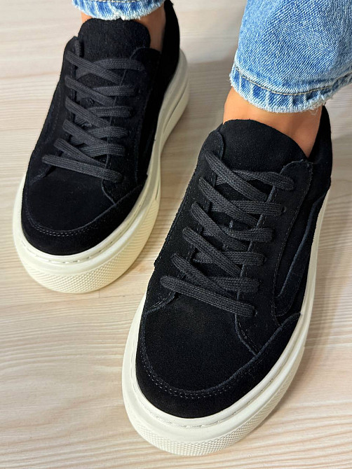 Кеди жіночі Hengji 707-6 замшеві на високій платформі чорні, 36, 23,5 см Київ - фото 7