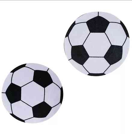 Наклейки на бюст М`яч 6 см чорно-білий Київ