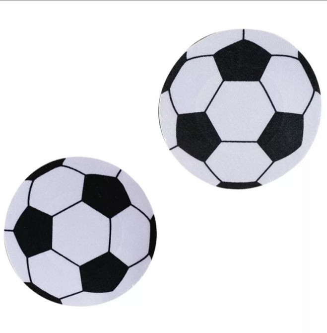 Наклейки на бюст М`яч 6 см чорно-білий Київ - фото 1