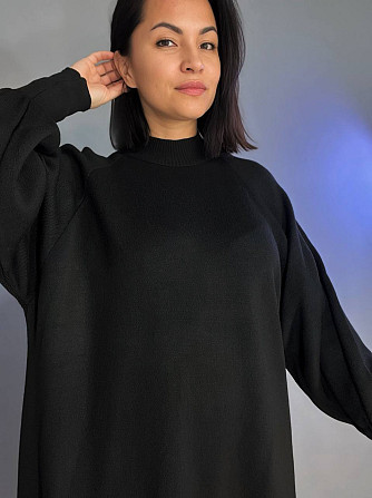 Платье женское My fashion 2024119 свитер пышный рукав реглан длинное без пояса one size черное, черный, one size Киев - изображение 17