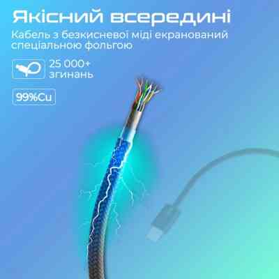 Дата кабель USB-C to USB-C ecoline-cc120.black Promate (ecoline-cc120.black) Вінниця