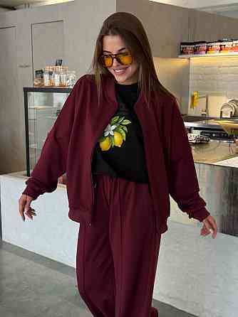 Женский костюм двойка Бордовый 46/48 Харьков