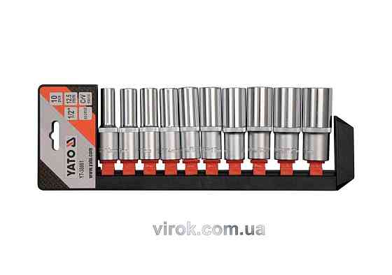 Набір головок торцевих YATO 1/2'' М10-24 мм 10 предметів Одеса