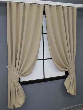 Комплект штор коротких VR-Textil Блэкаут Midnight № 1222ш 140х170 см 2 шт Кремовый (35-0144) Киев