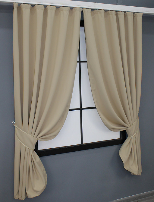 Комплект штор коротких VR-Textil Блэкаут Midnight № 1222ш 140х170 см 2 шт Кремовый (35-0144) Киев - изображение 2