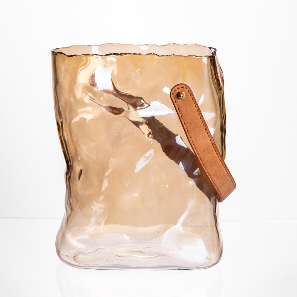 Yiwu Подарункова скляна ваза сумочка з ручкою 18×9×25 (см) декоративна ваза 2.8 (л) для квітів Коломыя - изображение 1