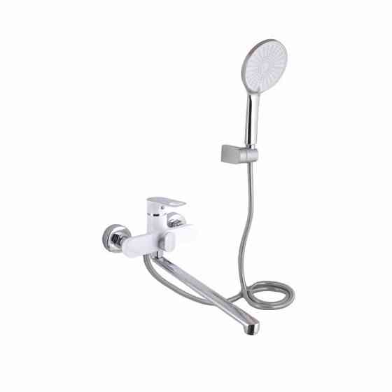 Смеситель для ванны Qtap Jay c душевым гарнитуром QTJAY2601CRW45552 белый/хром Киев