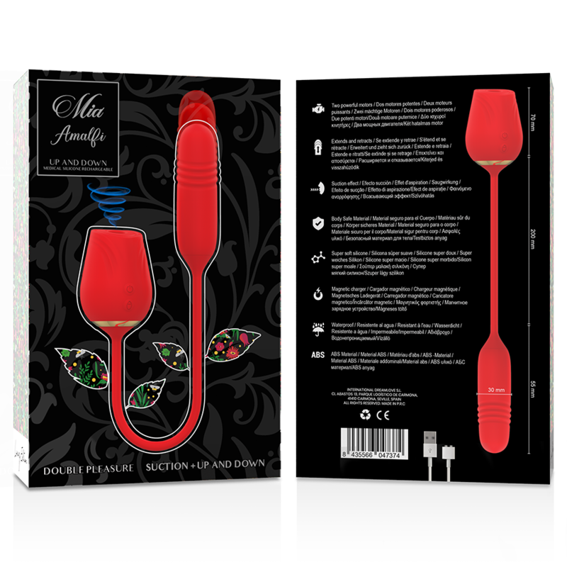 Вибратор 2 в 1 Amalfi, вакуум + фрикции, красный Mia (Испания) Sex Aura Киев - изображение 6
