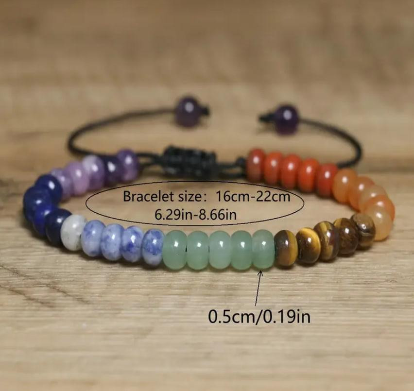 Браслет 7 Чакр із натуральних каменів, що регулюється – енергетичний браслет для гармонії та балансу Київ - фото 4