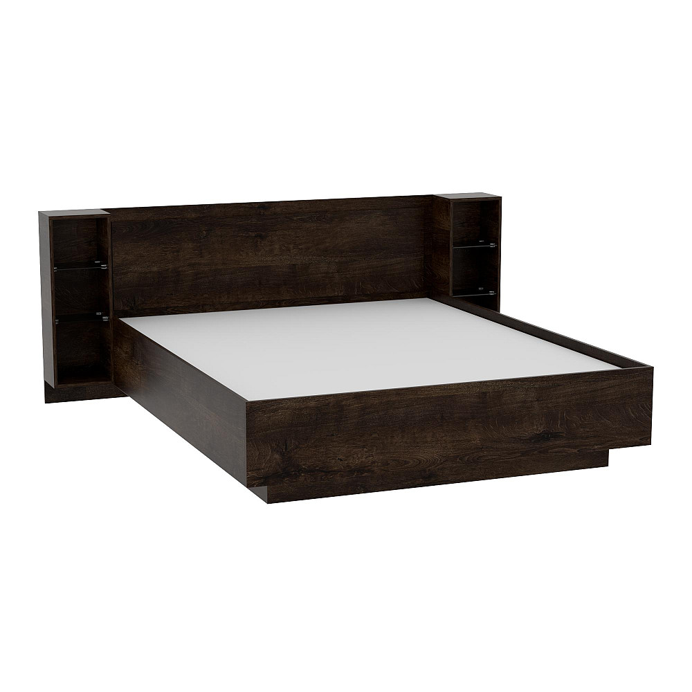 Кровать Кристалл №1 двуспальная, Дуб Конкордия, 2035х1976х850 Львов - изображение 1