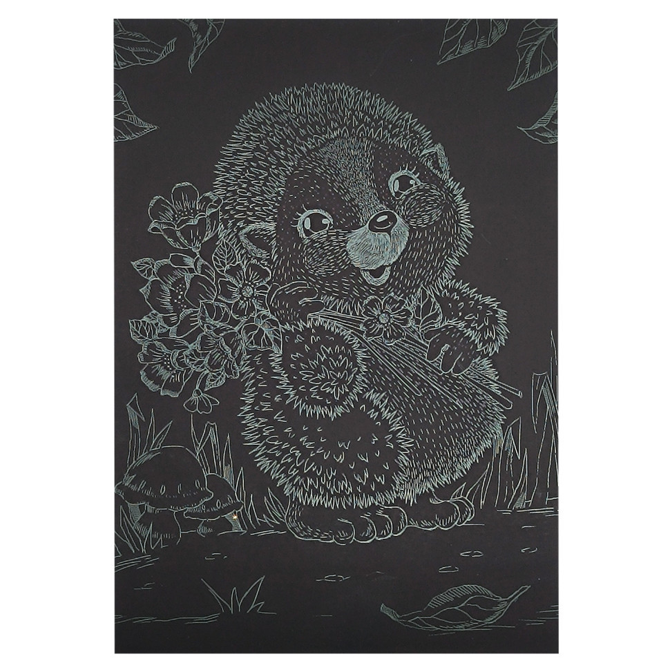 Гравюра А5 "Їжачок на прогулянці" ГрА5з-8 економ варіант у пакеті 21 х 14,8 см Вінниця - фото 1