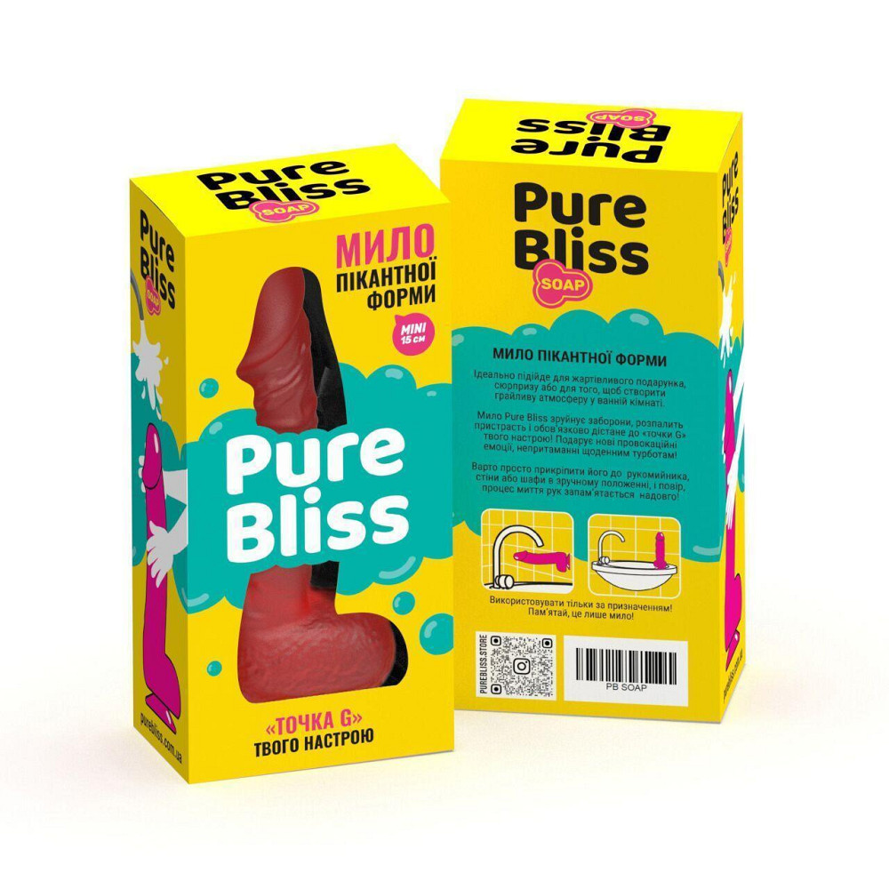 Крафтовое мыло-член с присоской Pure Bliss MINI Red, натуральное Sex Aura Киев - изображение 8