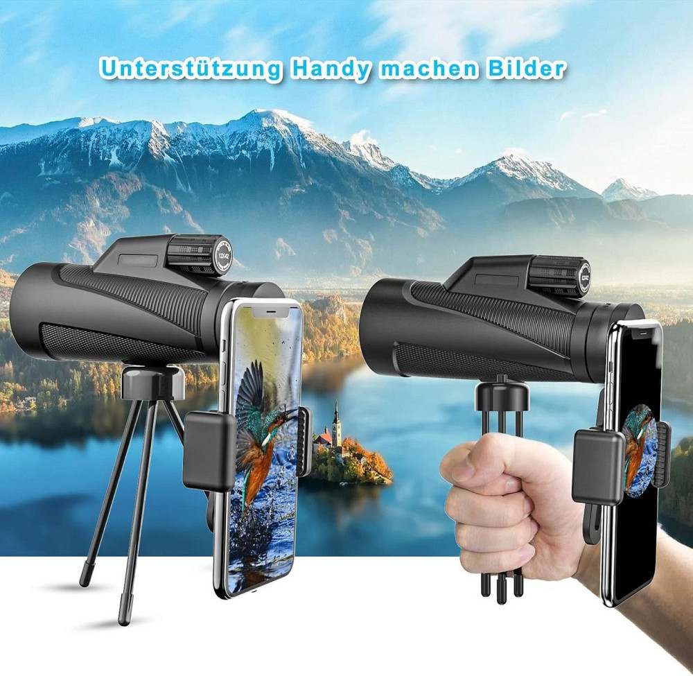 Монокулярний телескоп 12X42 для смартфонів, водонепроникний телескоп для спостереження, походів та кемпінгу Київ - фото 7