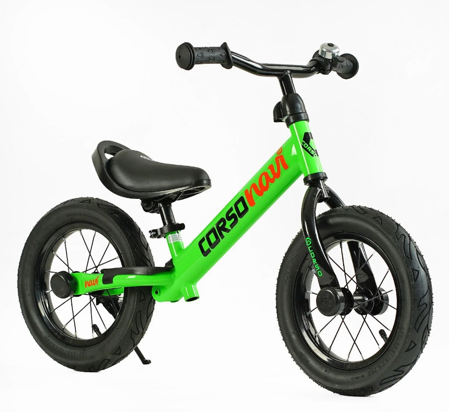 Велобіг CORSO Navi сталева рама колеса 12 дюймів підставка для ніг Зелений (NV-124813) Чернигов - изображение 1