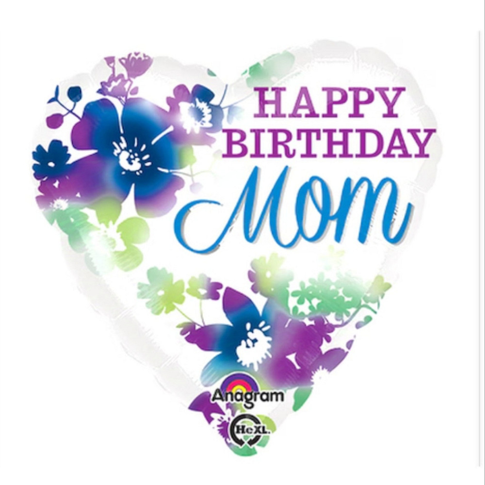 Фольгированный шар happy birthday Mom сердце 18