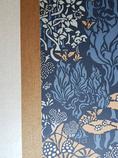 Шпалери флізелінові Decoprint екологічно чисті Daimon абстракція гілки листя сині, коричневі, сірі срібло Київ - фото 2