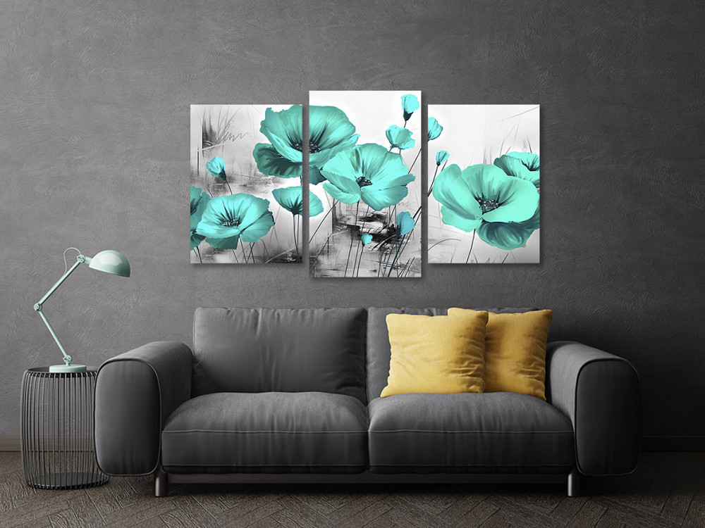 Модульная картина в гостиную / спальню  Маки Art-594_3 70x130 см Киев - изображение 3