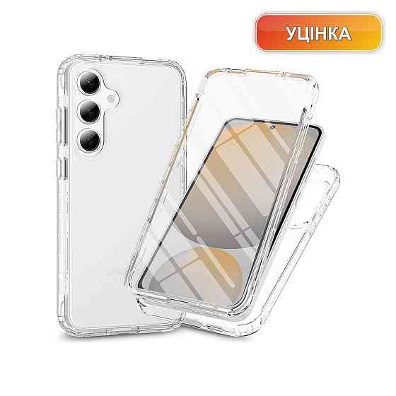 Чохол накладка бампер для Samsung Galaxy A26 5G RonRun прозорий TPU PET 360° захист протиударний з вбудованим захисним склом Київ