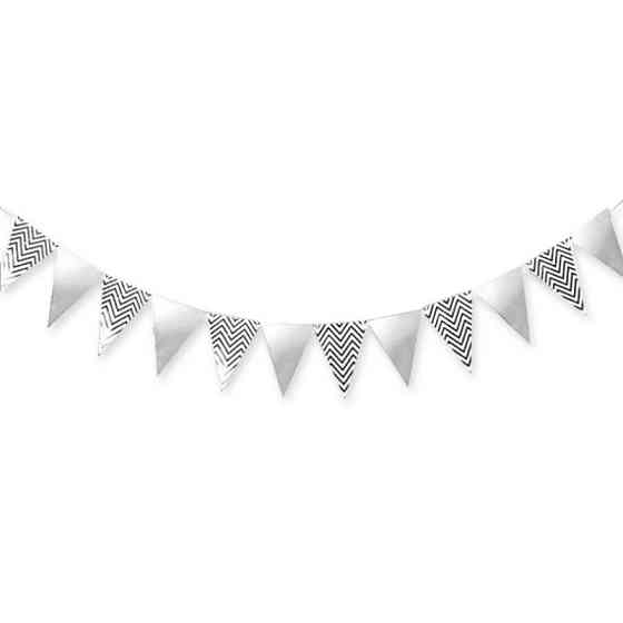 Гирлянда треугольники на праздник 4 м 18 на 13 см серебристый Киев