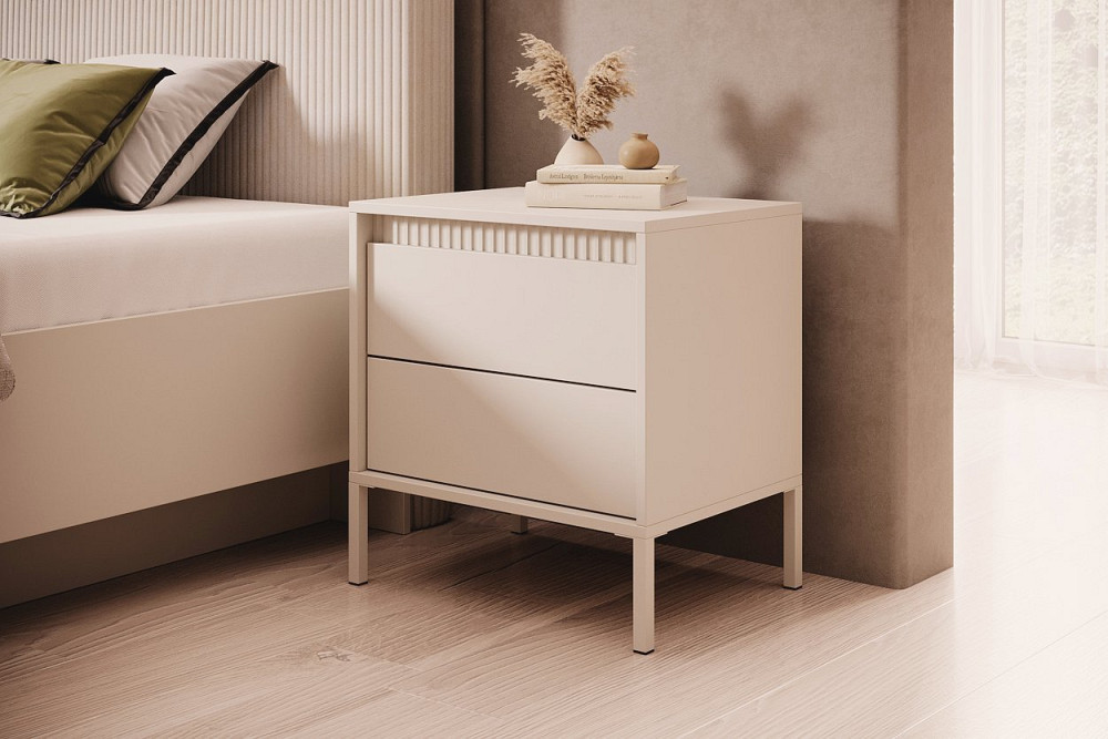 Тумба прикроватная Perfect Home Сенсо / Senso 2S/53 с 2 ящиками Беж (PFH-092035) Днепр - изображение 6