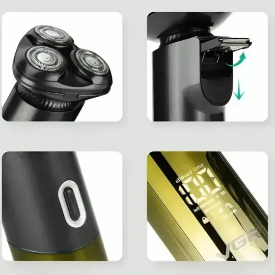 Электробритва VGR V‑392 с триммером/влагозащитой IPX LED-дисплеем и встроенным аккумулятором Коломыя