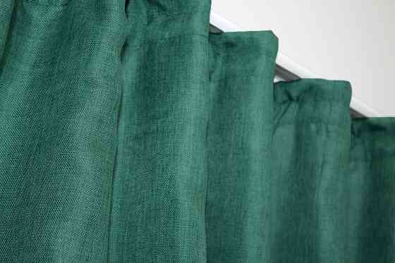 Кухонные шторы VR-Textil № 084к с ламбрекеном и подвязками белый с бирюзовым 270х170 см (52-0553) Киев