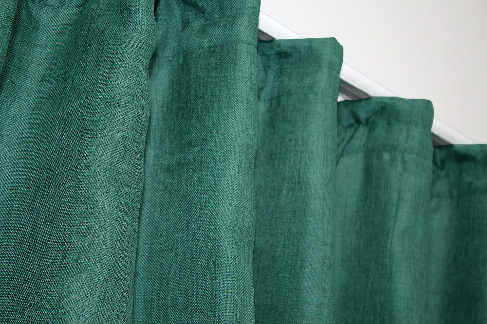 Кухонные шторы VR-Textil № 084к с ламбрекеном и подвязками белый с бирюзовым 270х170 см (52-0553) Киев - изображение 5