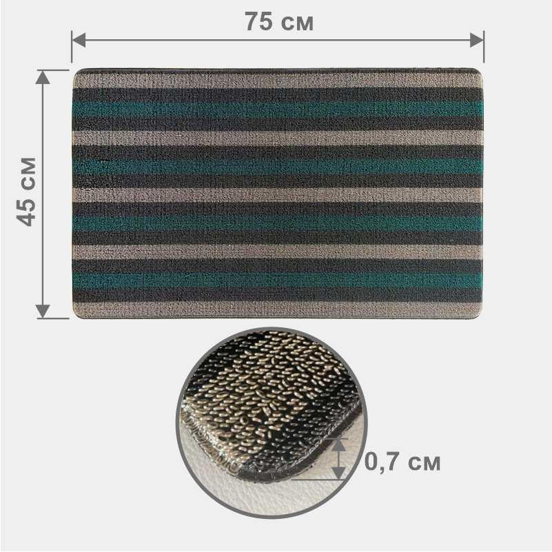 Дверной коврик Lovely Svi с петлевой щетиной 45 x 75 для внутреннего и наружного входа - зеленая полоска Киев - изображение 5