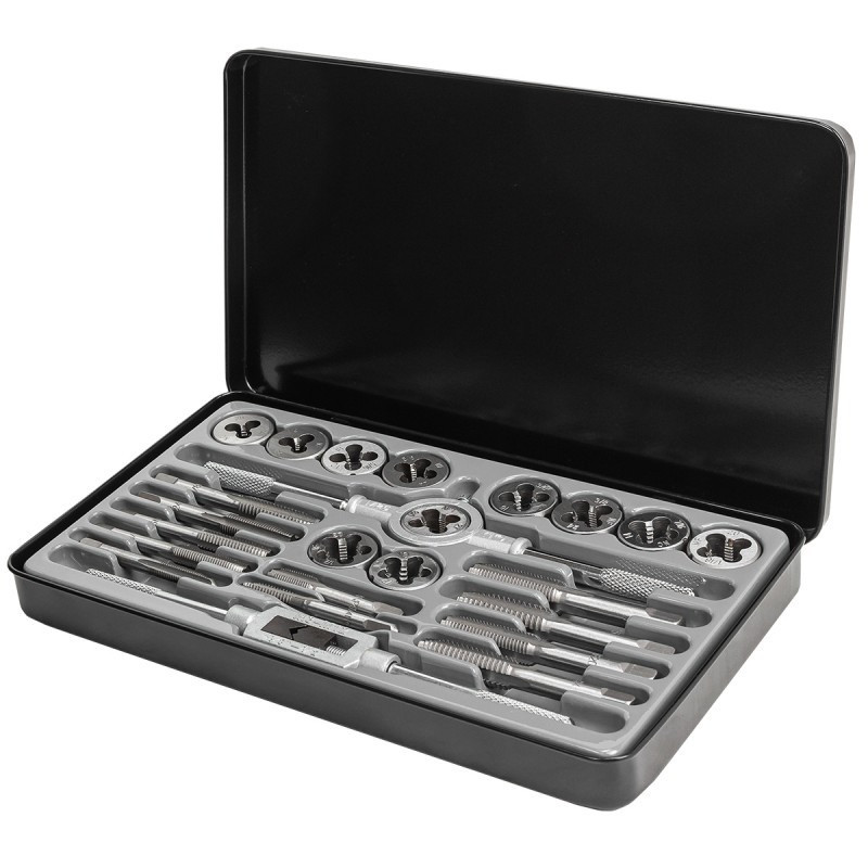 Набір мітчиків і плашок дюймовий 24 пр. (1/4, 5/16, 3/8, 7/16, 1/2), у металевому кейсі SCHEPACH SCH-M024-2 Одеса - фото 3