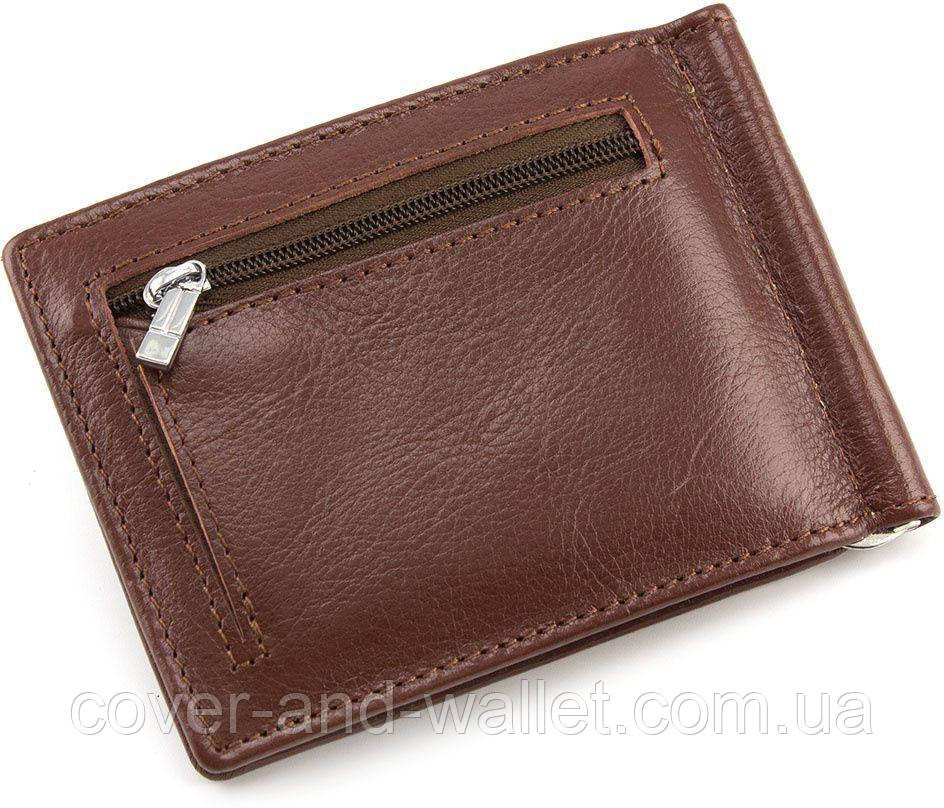 Коричневый кожаный зажим для купюр с блоком для карт ST B470 coffee Киев - изображение 6