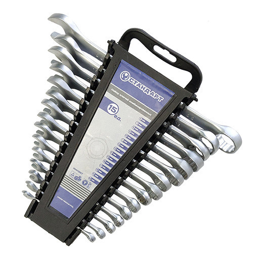 Набір ключів комбінованих 6-22 мм 15 од. на холдері СТАНДАРТ NKK15ST Чернігів - фото 1