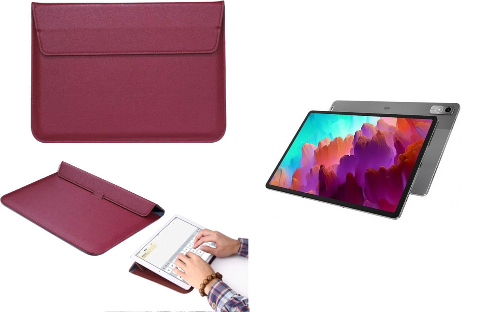 Чохол-конверт VitoCase для Lenovo Xiaoxin Pad Pro 12.7, з функцією підставки для планшета Бордовий Київ - фото 1