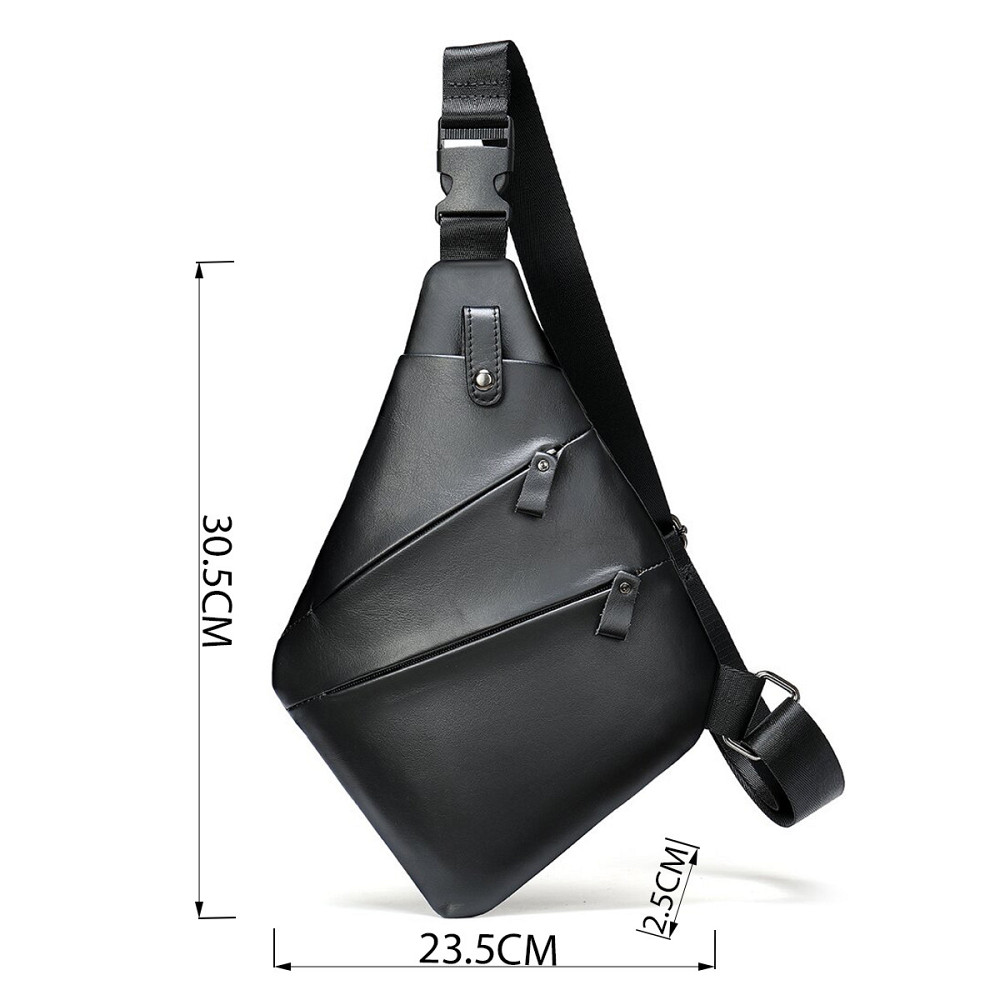 Практичная сумка через плечо кожаная 14997 Vintage Черная Киев - изображение 8