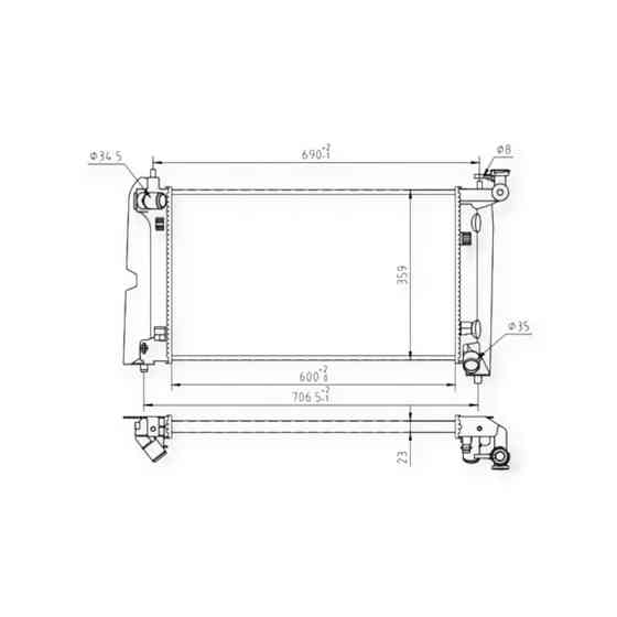 Радиатор охлаждения двигателя автомобиль Тойота Avensis, Corolla 1.4-1.8 (01-09) Мукачево
