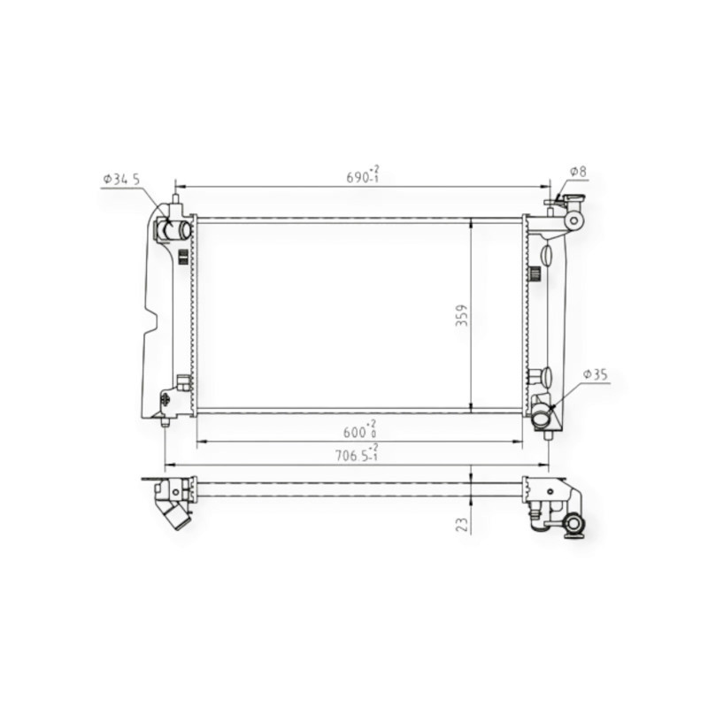Радіатор охолодження двигуна автомобіль Тойота Avensis, Corolla 1.4-1.8 (01-09) Мукачево - фото 1