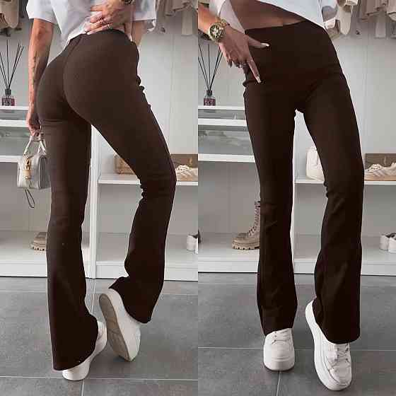 Жіночі базові штани-кльош рубчик мустанг Шоколад, 50/52 Одеса