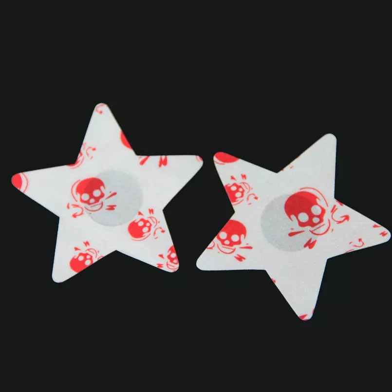 Наклейки на бюст "Зірочки з черепами", колір різнобарвний - розмір 8см Київ - фото 1