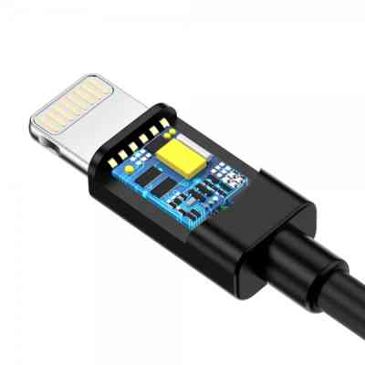 Дата кабель USB 2.0 AM to Lightning 1.8m 2.1A MFI Black Choetech (IP0027-BK) Вінниця