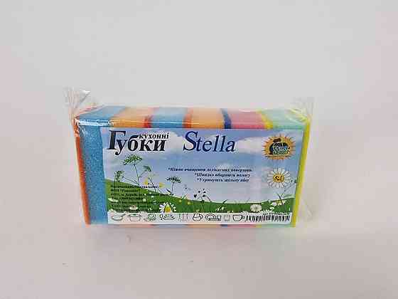 Губка кухонна для посуду 5+1 шт Stella (Супер Торба) (1 пачка) Харків