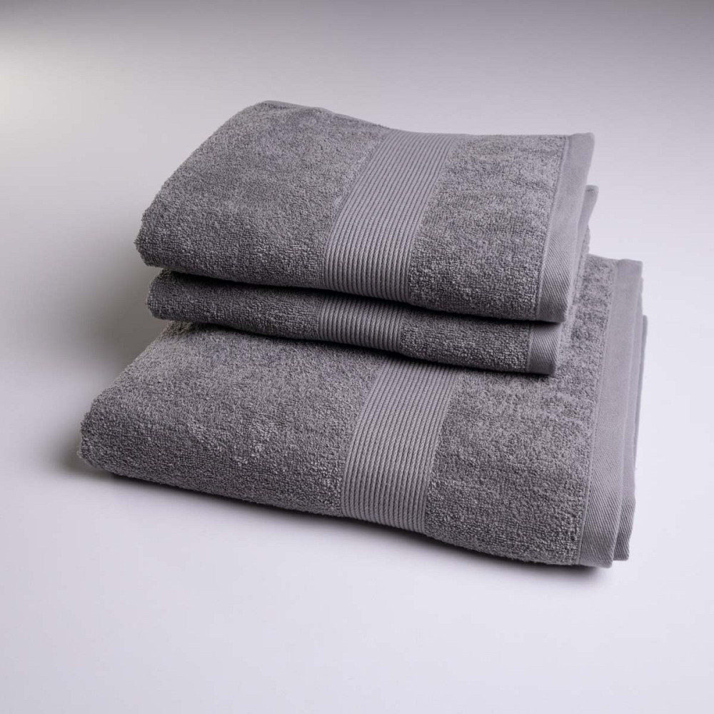 Набор махровых полотенец с бордюром 3шт GM Textile 50х90см, 50х90см, 70х140см 400г/м2 (Серый) Сумы - изображение 1