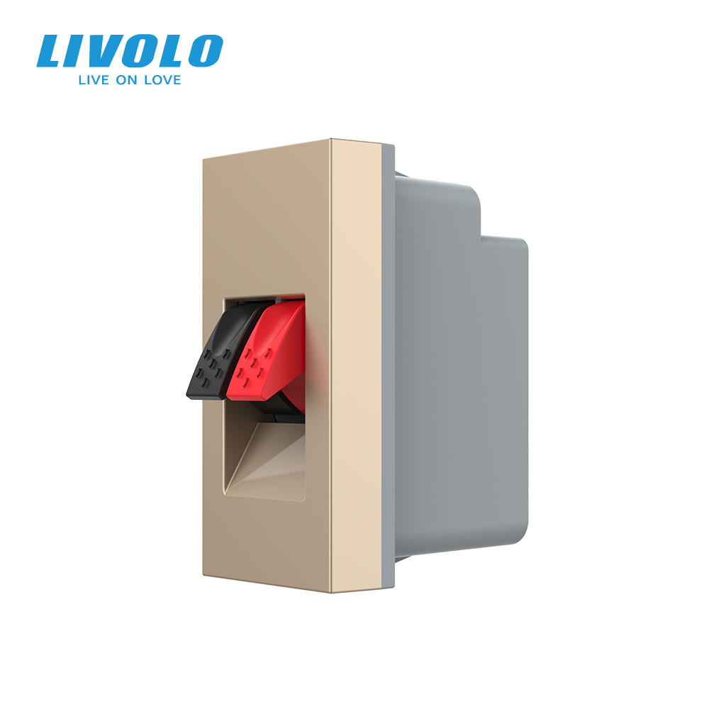 LIVOLO Hi-Fi аудіо розетка LIVOLO (Banana), золота, для колонок і підсилювачів, модуль 0.5 пост Коломия - фото 8