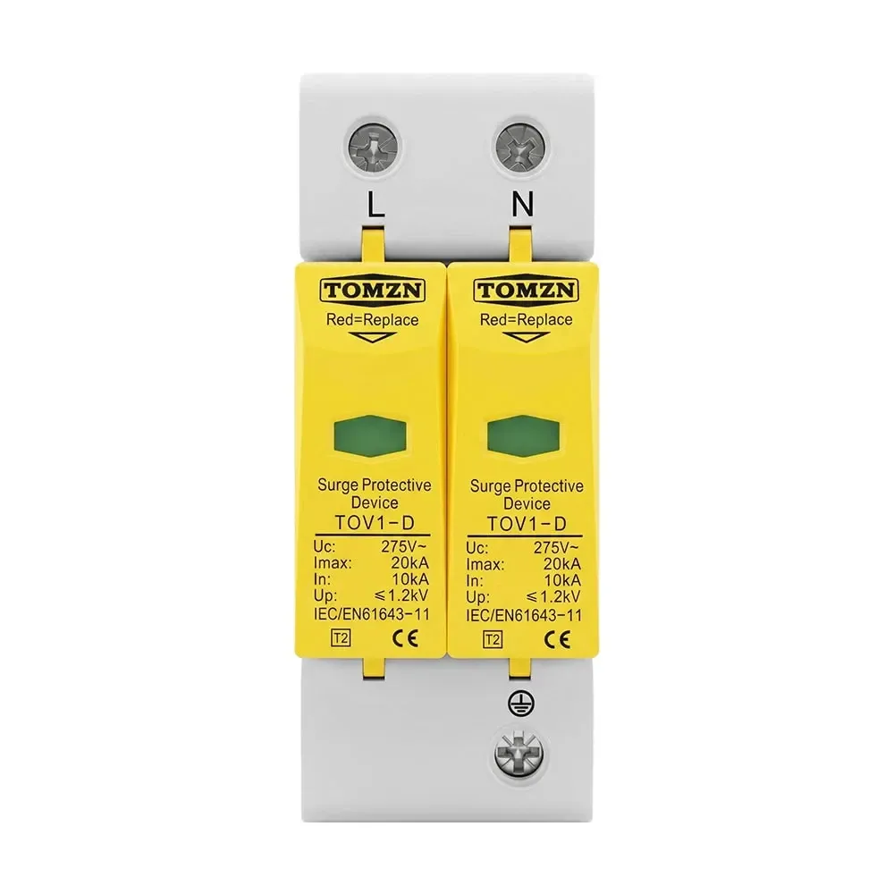 Обмежувач напруги TOMZN TOV1-20/2P 275V AC 10-20kA під DIN-рейку 2 полюси (51-00127) Киев - изображение 3