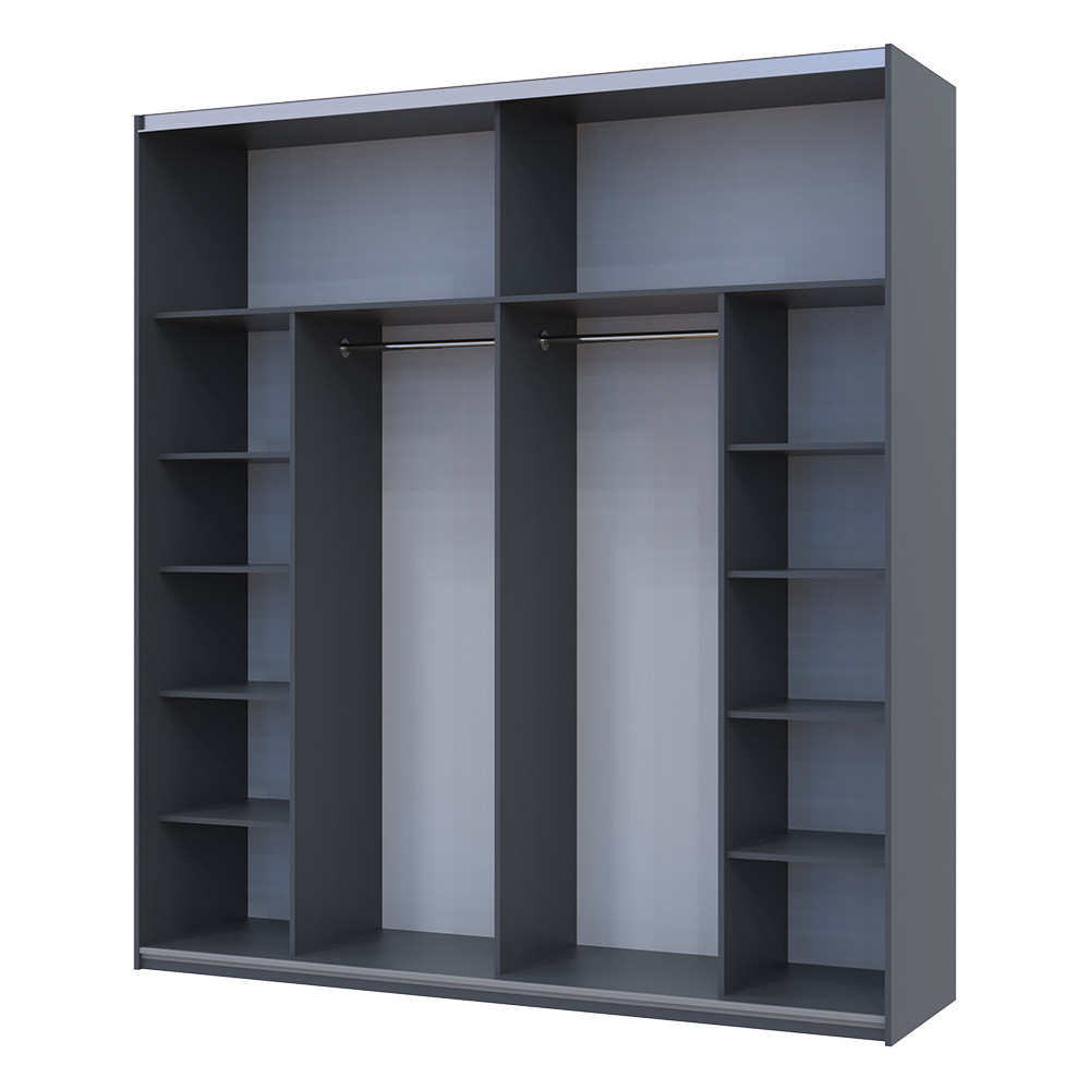 Шафа-купе двохдверна Doros G-Caiser 220х60х240 см Графіт/Білий/Дуб евок (DRS-011230) Дніпро - фото 5