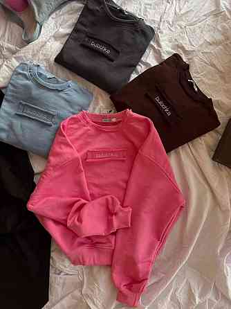 Женский оверсайз свитшот с надписью “Bulochka” турецкая петля Одесса